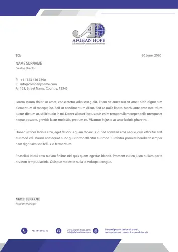 Letterhead copy